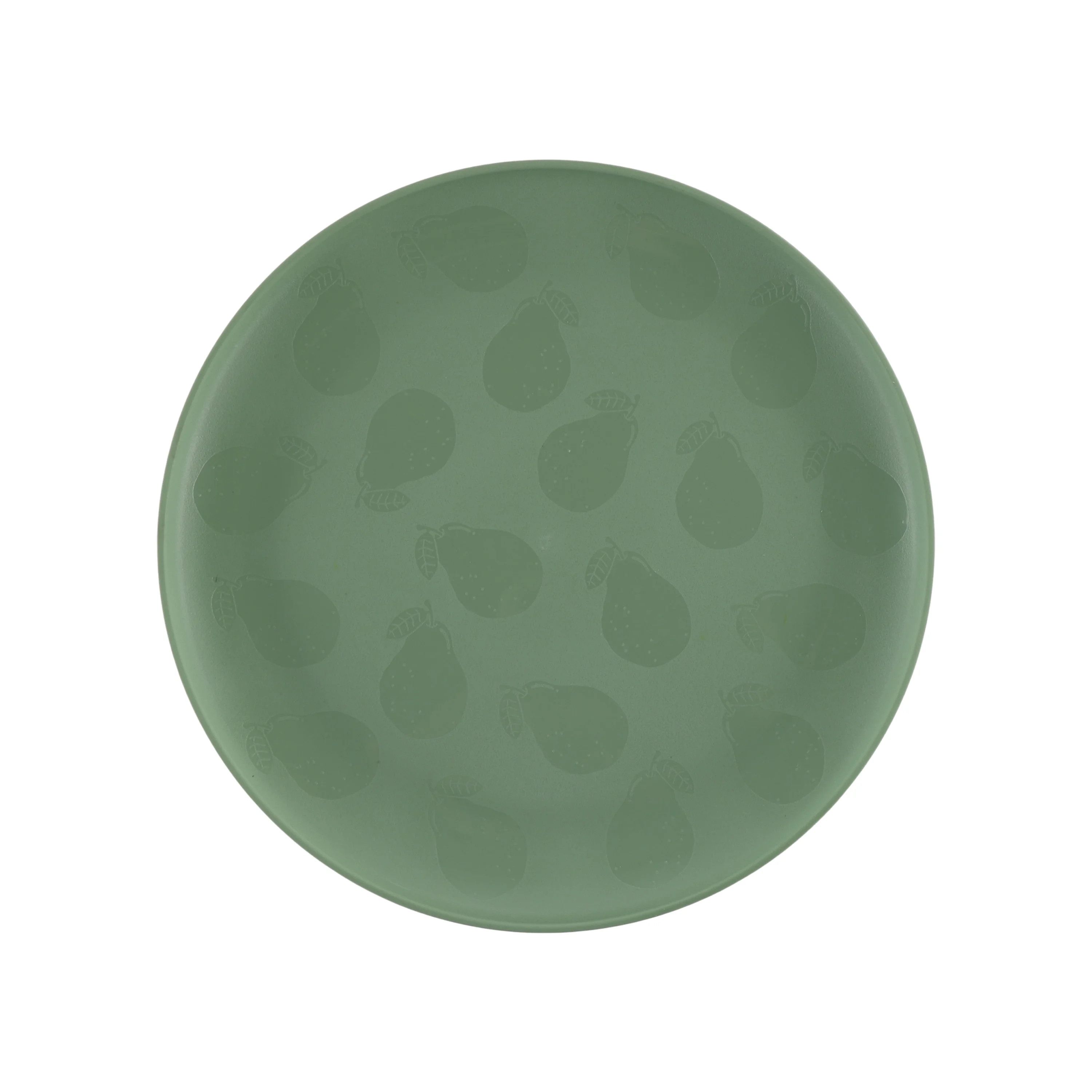 Mainstays 10.5 Inch Round Plastic Etched Pear Plate, Green | Walmart (US)