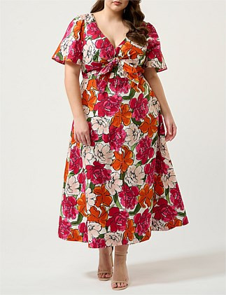 Estelle Nadja Cotton Floral Midi Dress | David Jones | David Jones (Australia & New Zealand)