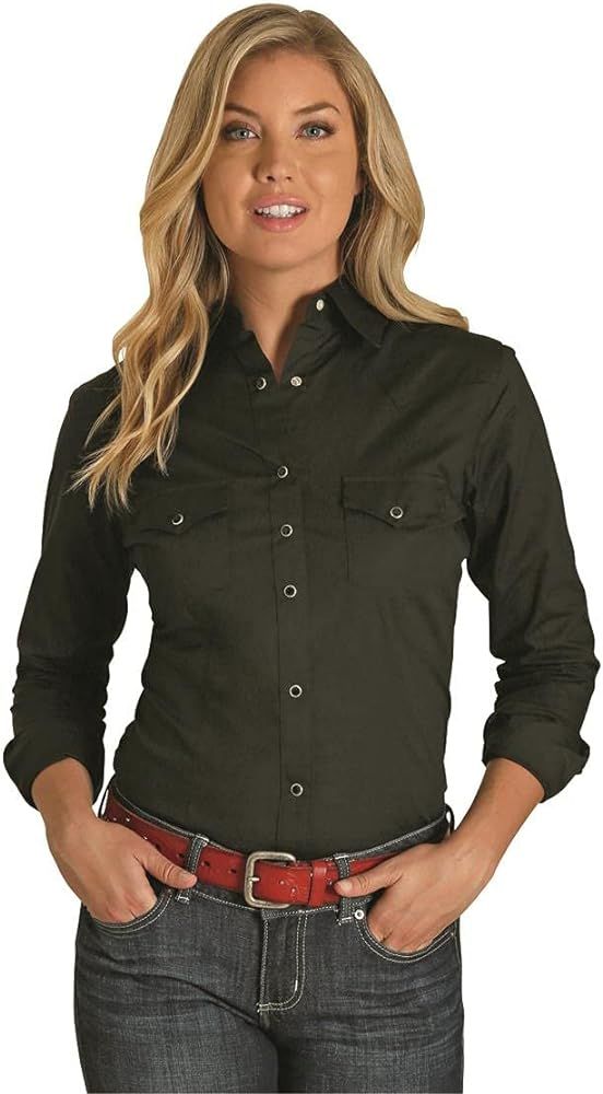 Wrangler Women's Western Yoke Two Pocket Snap Shirt | Amazon (US)