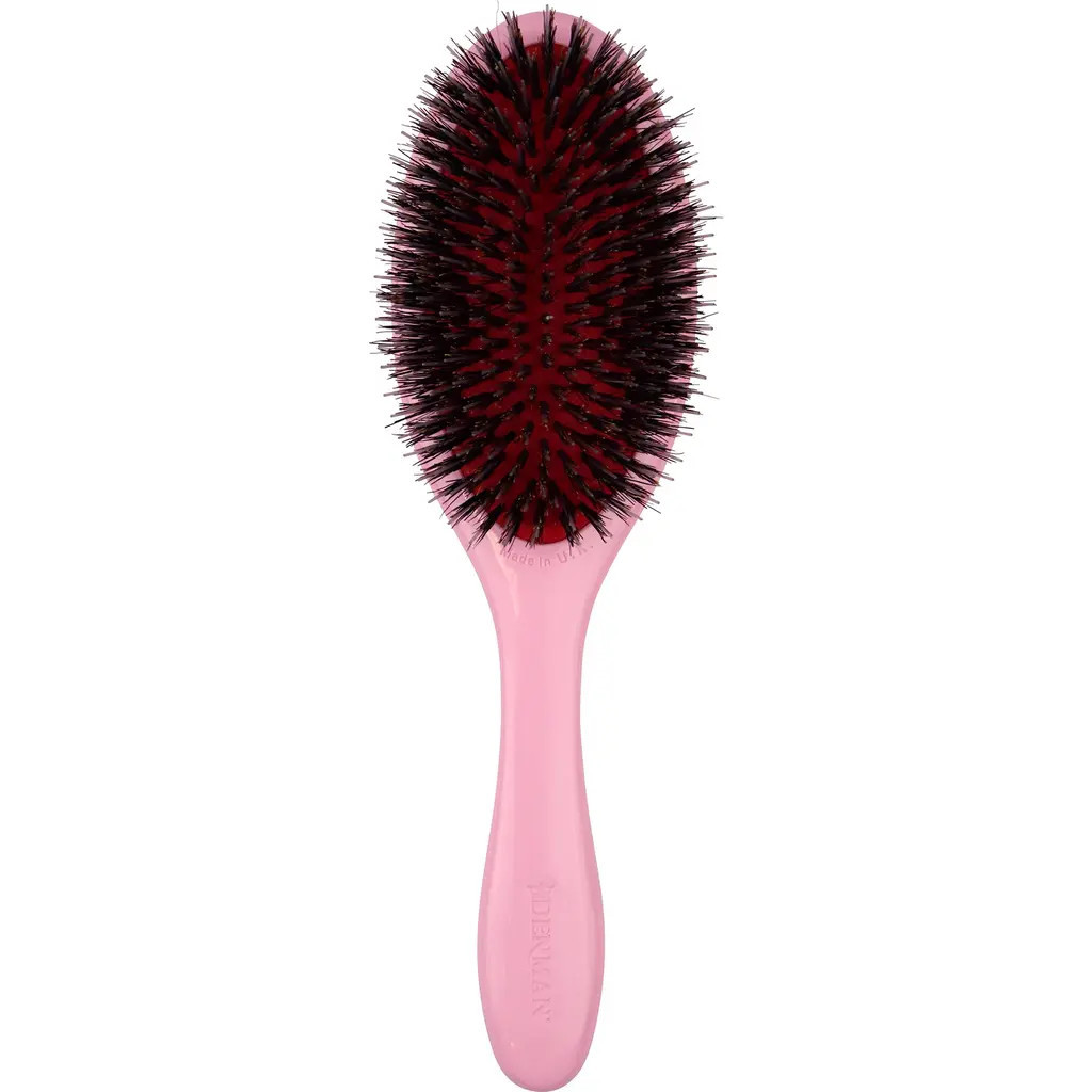 DENMAN D81M Medium Style & Shine Nylon & Natural Boar Bristle Finishing Brush in Pink Crush at Nordstrom | Nordstrom