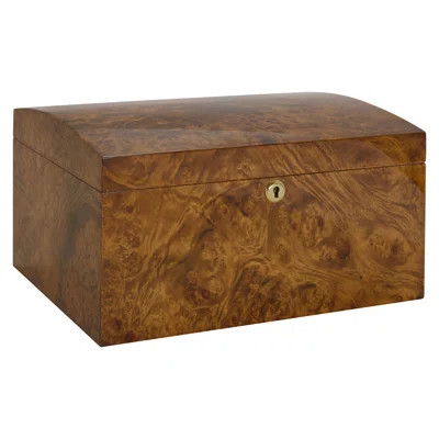 Brandye Cigar Humidor, Rustic Red Burl Wood with Dome Top | Wayfair North America