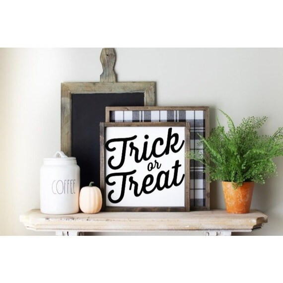 Trick or Treat Sign  Halloween Farmhouse Sign  Halloween | Etsy | Etsy (US)