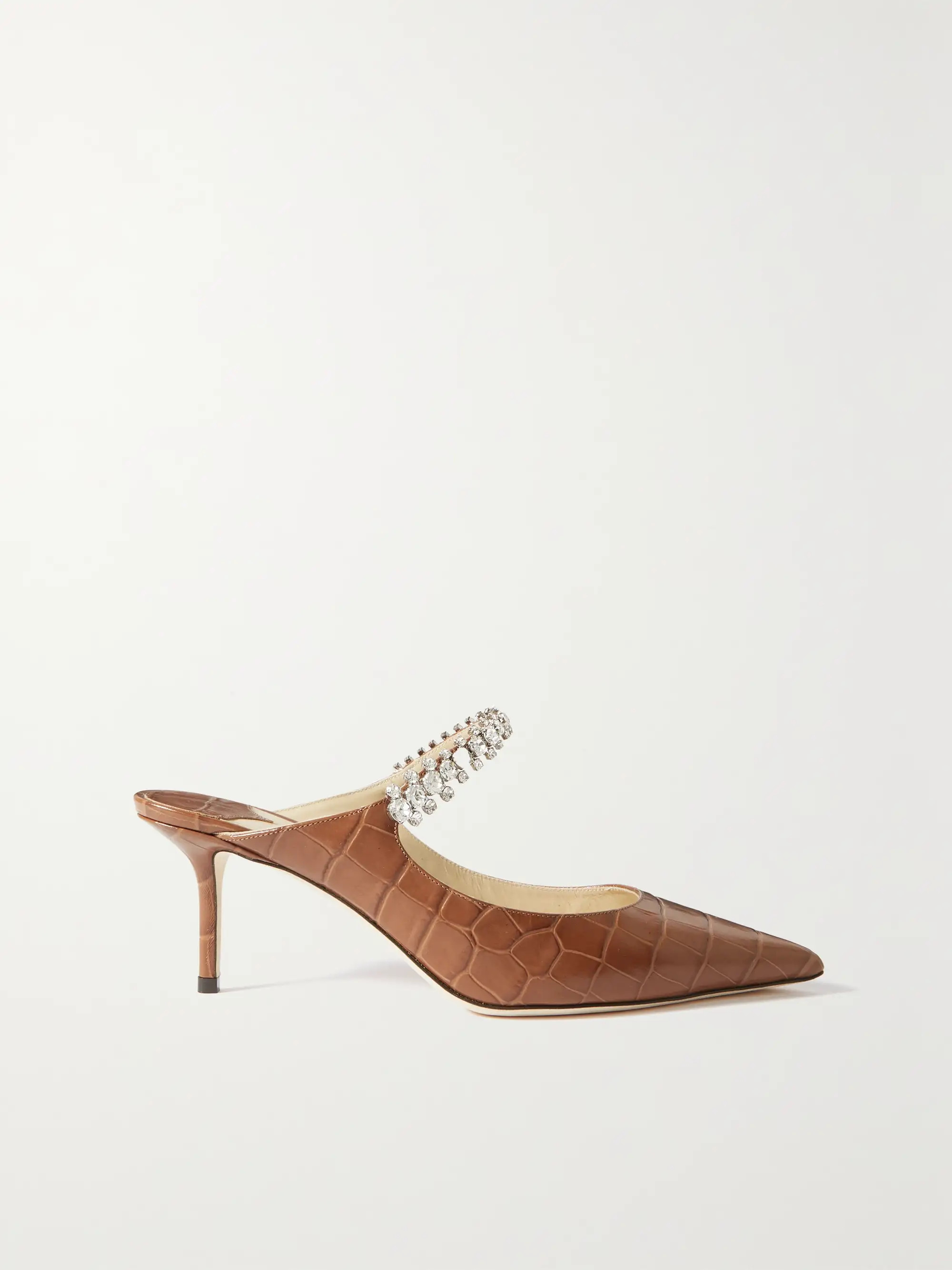 Bing 65 crystal-embellished croc-effect leather mules | NET-A-PORTER (US)