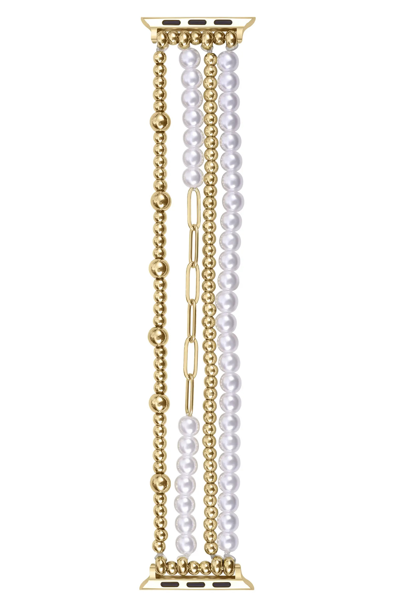 Penny Goldtone Beaded Apple Watch® Watchband | Nordstrom