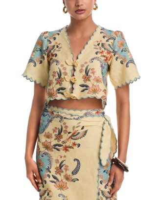 Boho Beauty Cropped Linen Top | Bloomingdale's (AU)