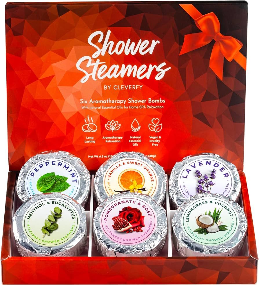 Cleverfy Shower Steamers Aromatherapy - Compact Pack of 6 Variety Shower Bombs with Essential Oil... | Amazon (US)