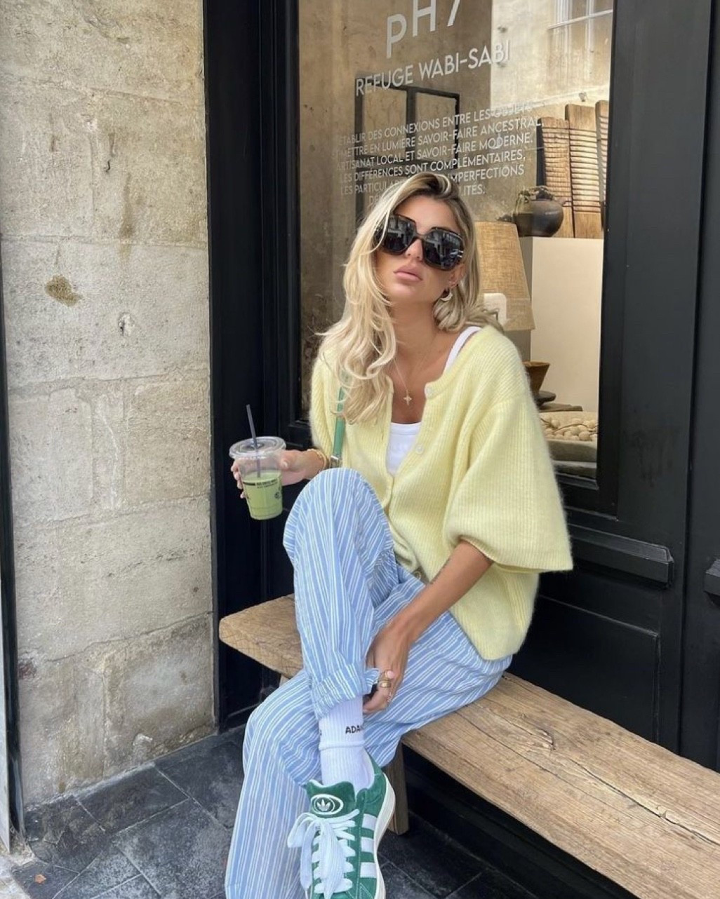 That girl aesthetic, colorful pants and yellow cardigan 💛💛