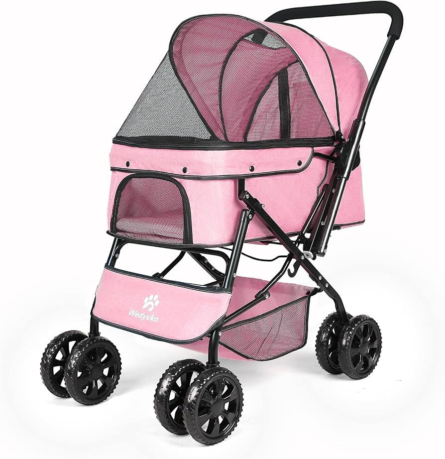 AESRAOU Pet Dog Stroller Dog Cat Jogger Stroller with Reversible Handle Foldable Puppy Travel Str... | Amazon (US)