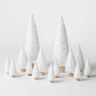 14pc Decorative Sisal Bottle Brush Tree Set White - Wondershop&#8482; | Target