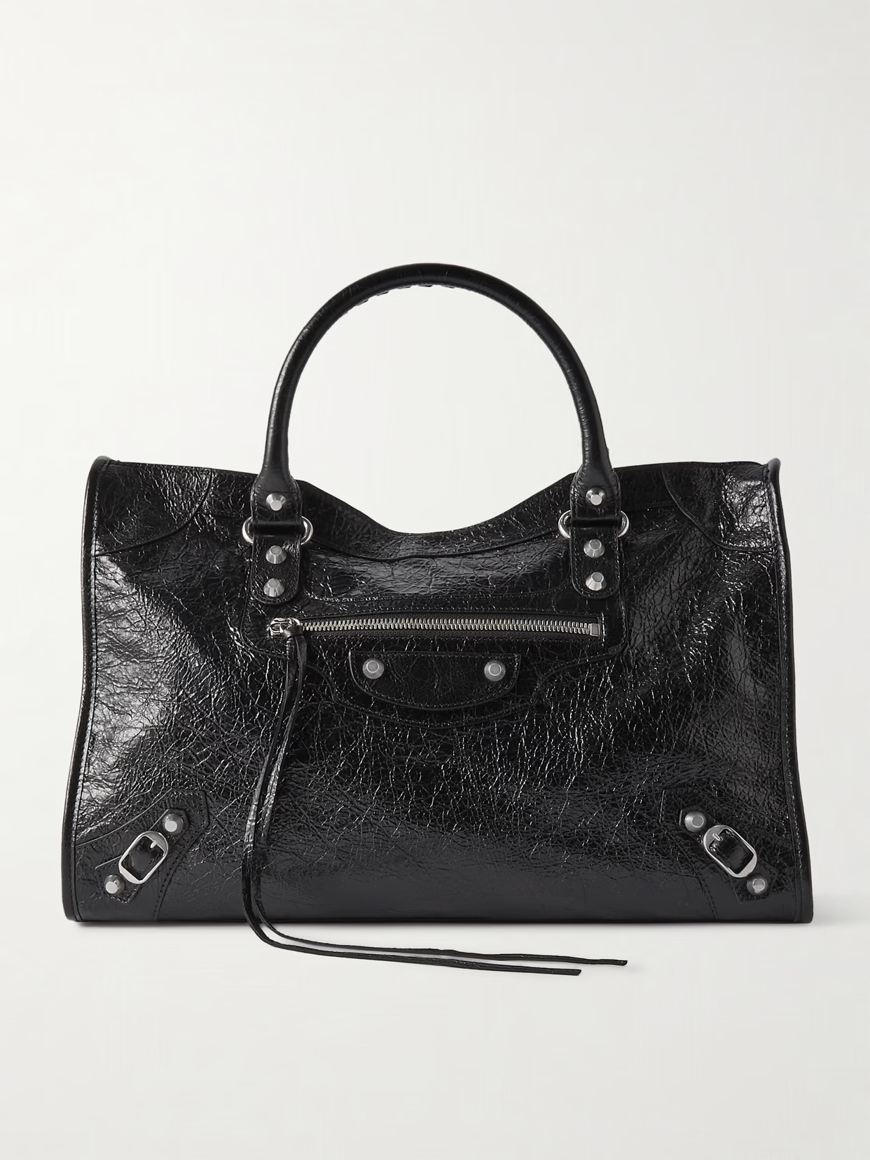 Balenciaga - Le City Medium Textured-leather Tote - Black | NET-A-PORTER (US)