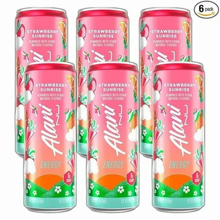 New Alani Energy Drinks Strawberry Sunrise Low - Calorie, Zero Suger, Energy Boost Drinks 12 oz (6 Pack) | Walmart (US)