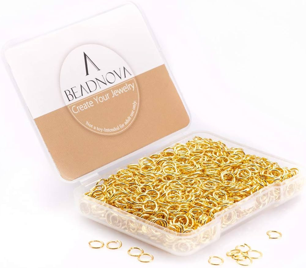 BEADNOVA 5mm Jump Rings for Jewelry Making Gold Open Jump Rings for Earrings and Keychains (300Pc... | Amazon (US)