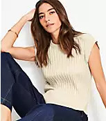 Heathered Ribbed Wedge Sweater | LOFT