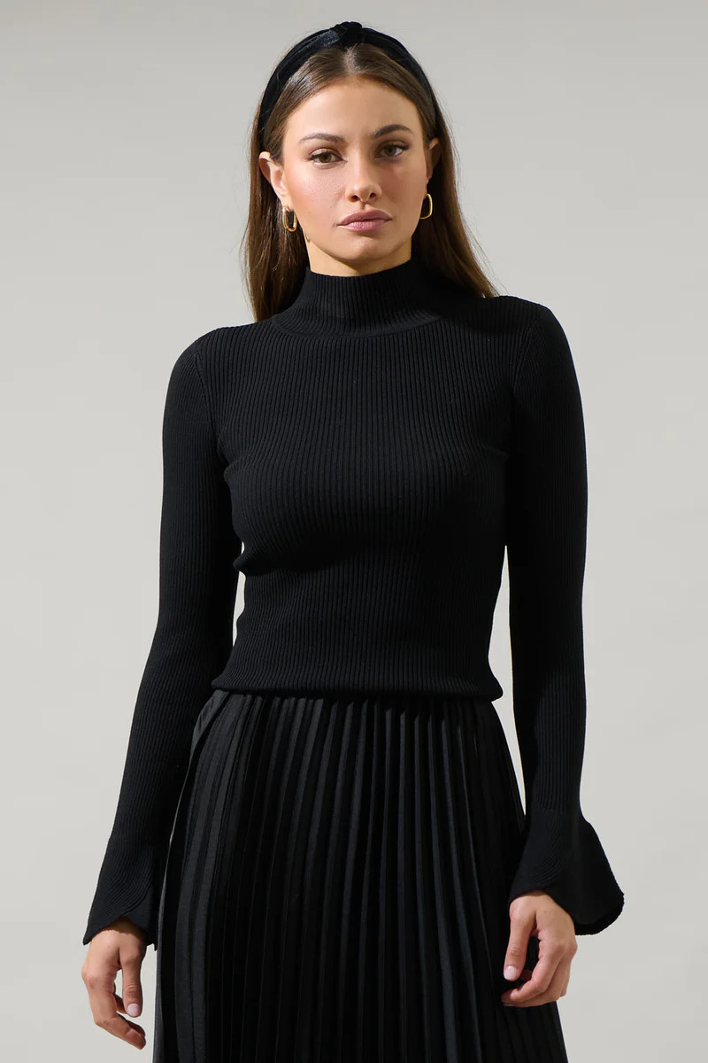 Malvern Bay Mock Neck Sweater | Sugarlips