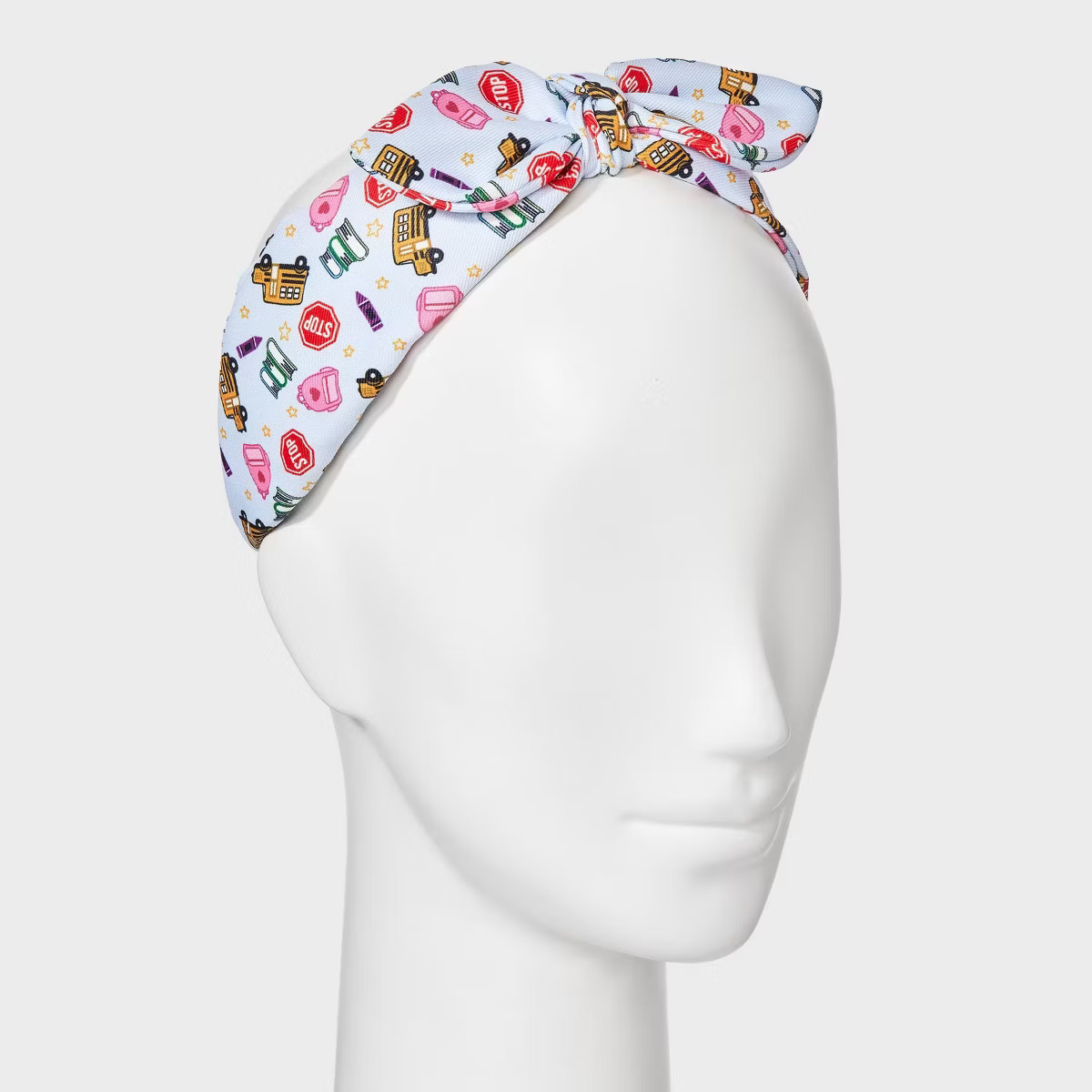 Teacher Bus Backpack Icon Print Top Knot Headband - Multicolor | Target