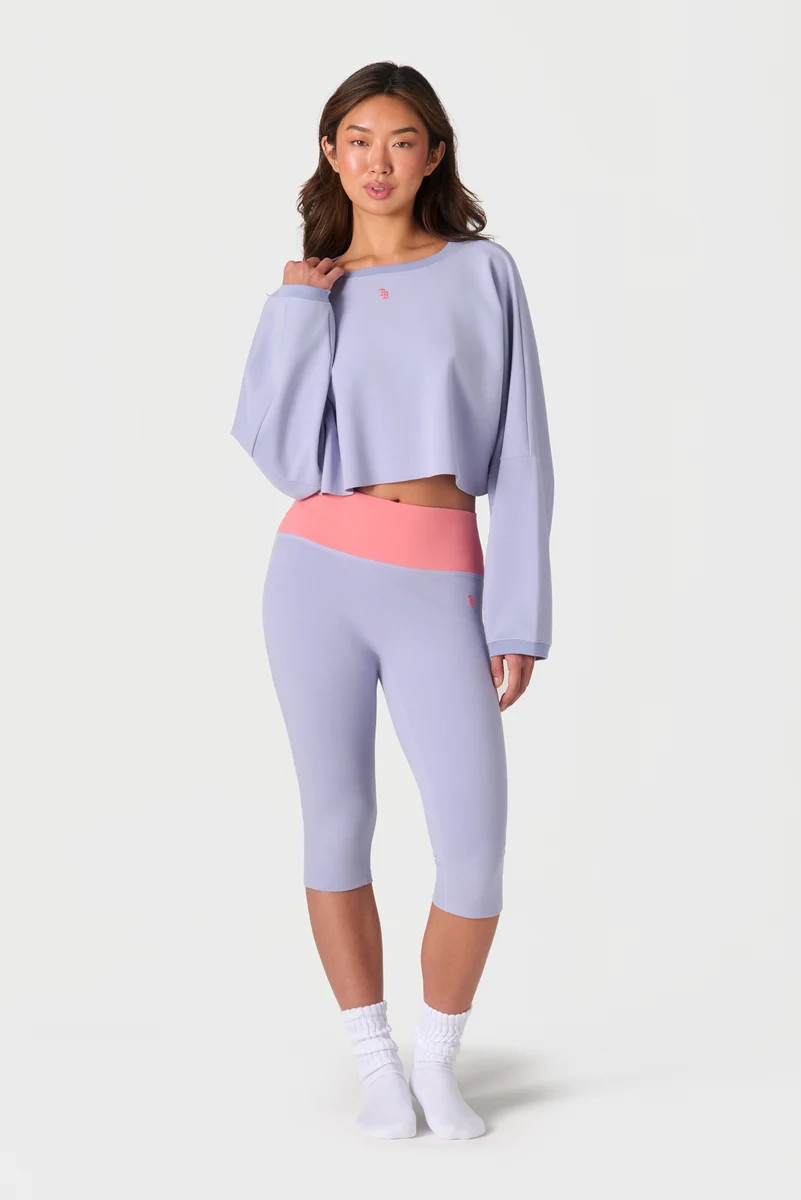 CROPPED LONG SLEEVE TEE MONDAY BLUES/SUN DRIED | The Bar