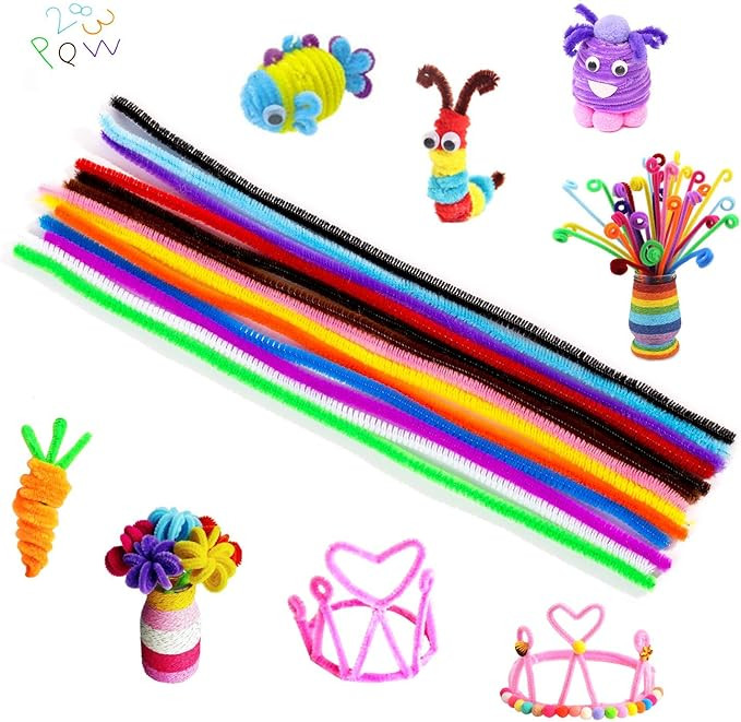 Kkbestpack 20 Colors 300 Pcs Pipe Cleaners Craft Chenille Stems for Kids DIY Art Creative Craft D... | Amazon (US)