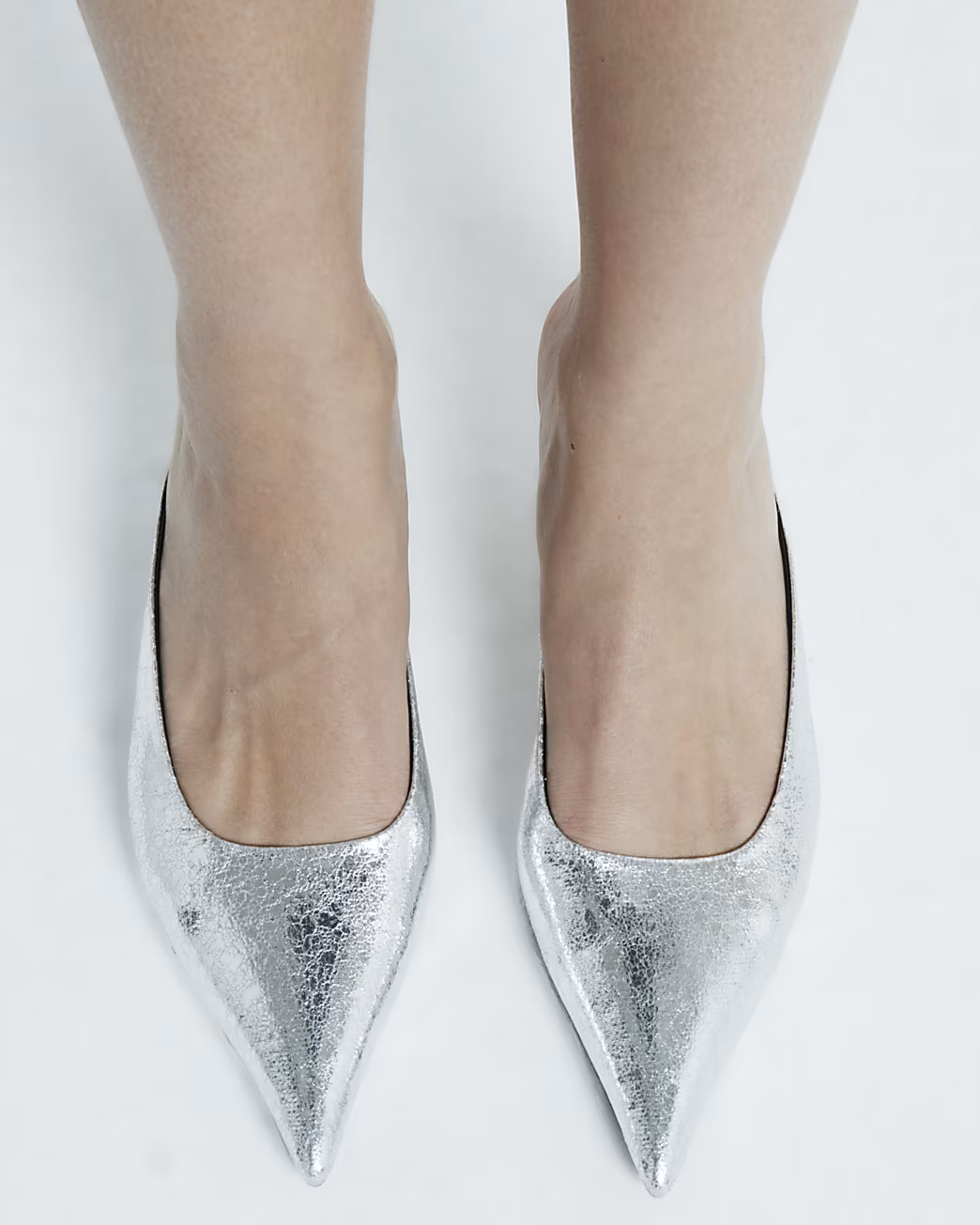 Silver kitten heeled mule shoes | River Island UK & IE