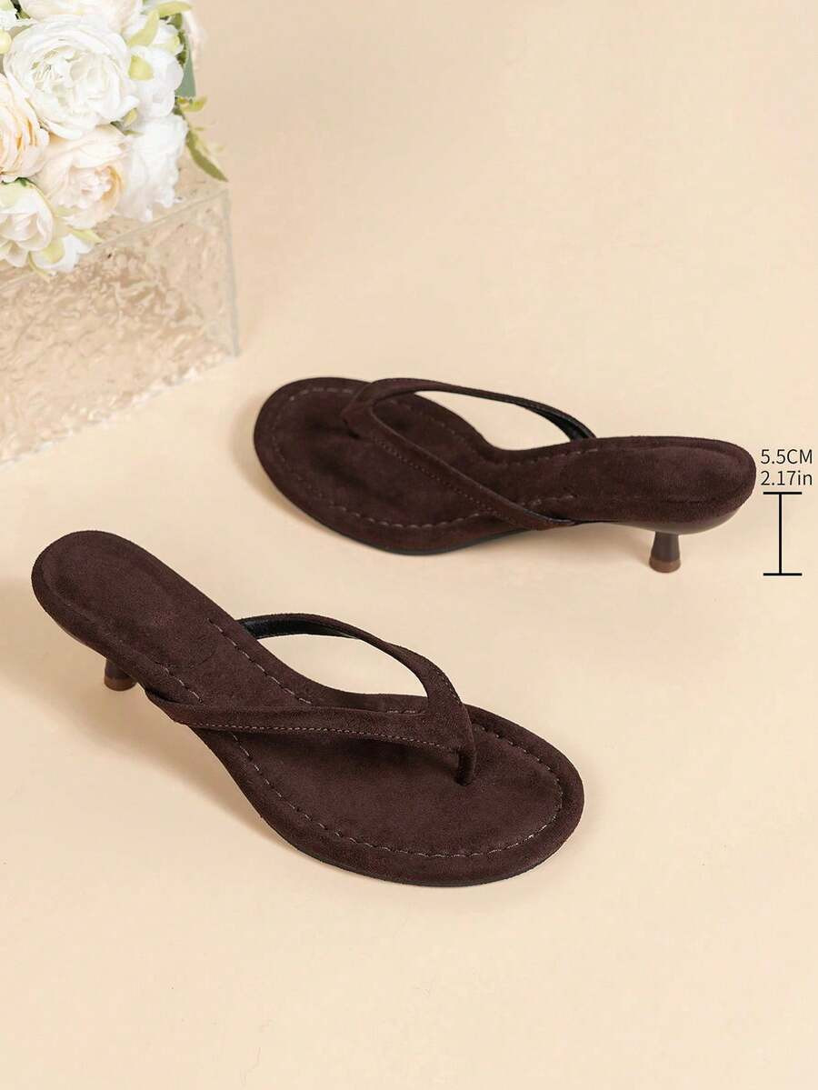 Women's Fashion High Heel Sandals, 2026 Spring/Summer New Arrival, Round Toe Beach/Resort Slip-On... | SHEIN