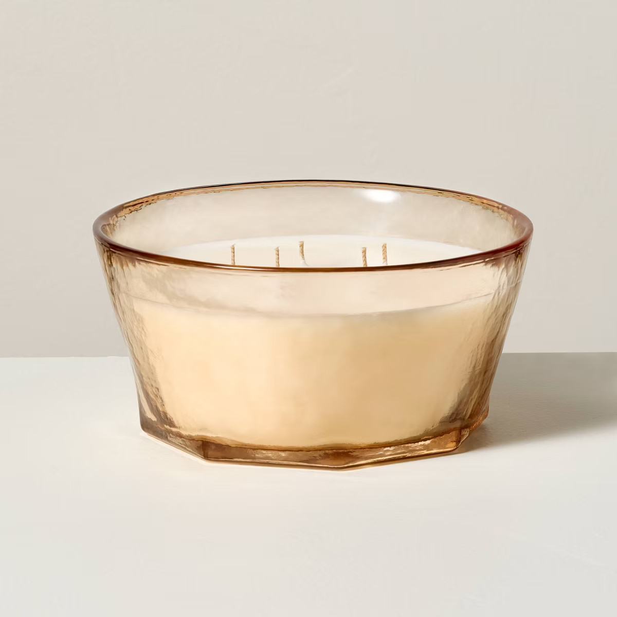 Textured Glass Berry Leaf and Lemon Jar Candle Coral - Hearth & Hand™ with Magnolia | Target