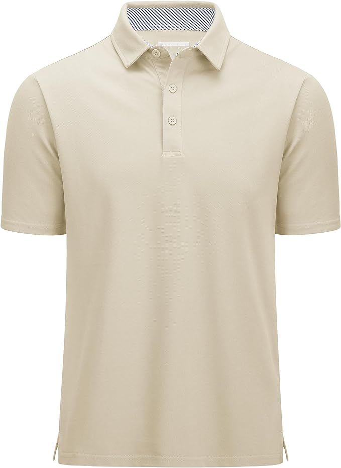 MAGCOMSEN Men's Polo Shirts Short Sleeve Cotton Pique 3 Button Classic Fit Casual T-Shirt Perform... | Amazon (US)