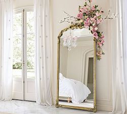 LoveShackFancy Gold Bow Floor Mirror | Pottery Barn (US)