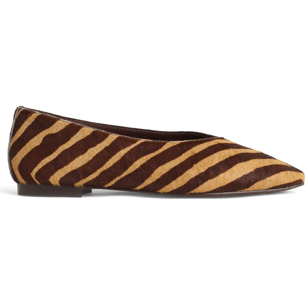 Madewell The Mylie Genuine Calf Hair Glove Flat in Light Chevron Haircalf Multi at Nordstrom, Size 5.5 | Nordstrom