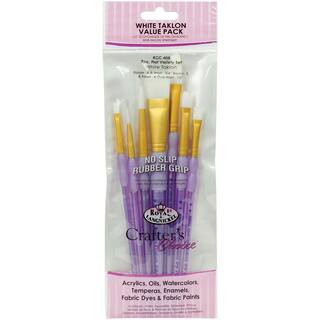 Royal & Langnickel® Crafter's Choice™ White Taklon Flat Brush Variety Set | Michaels | Michaels Stores