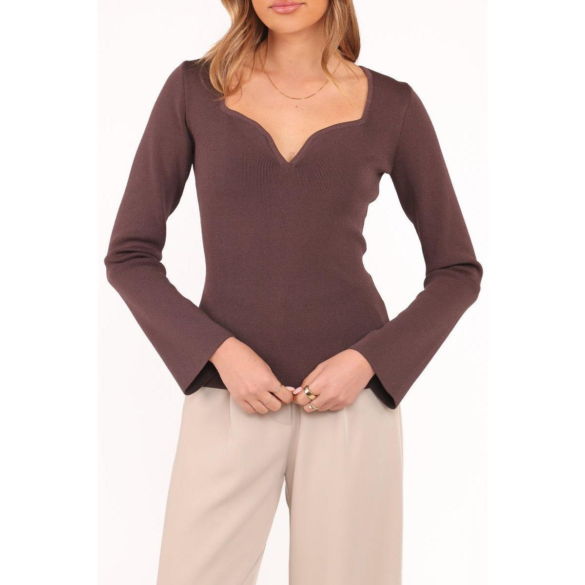 Petal and Pup Women's Trinity Long Sleeve Top - Chocolate brown | Macy's