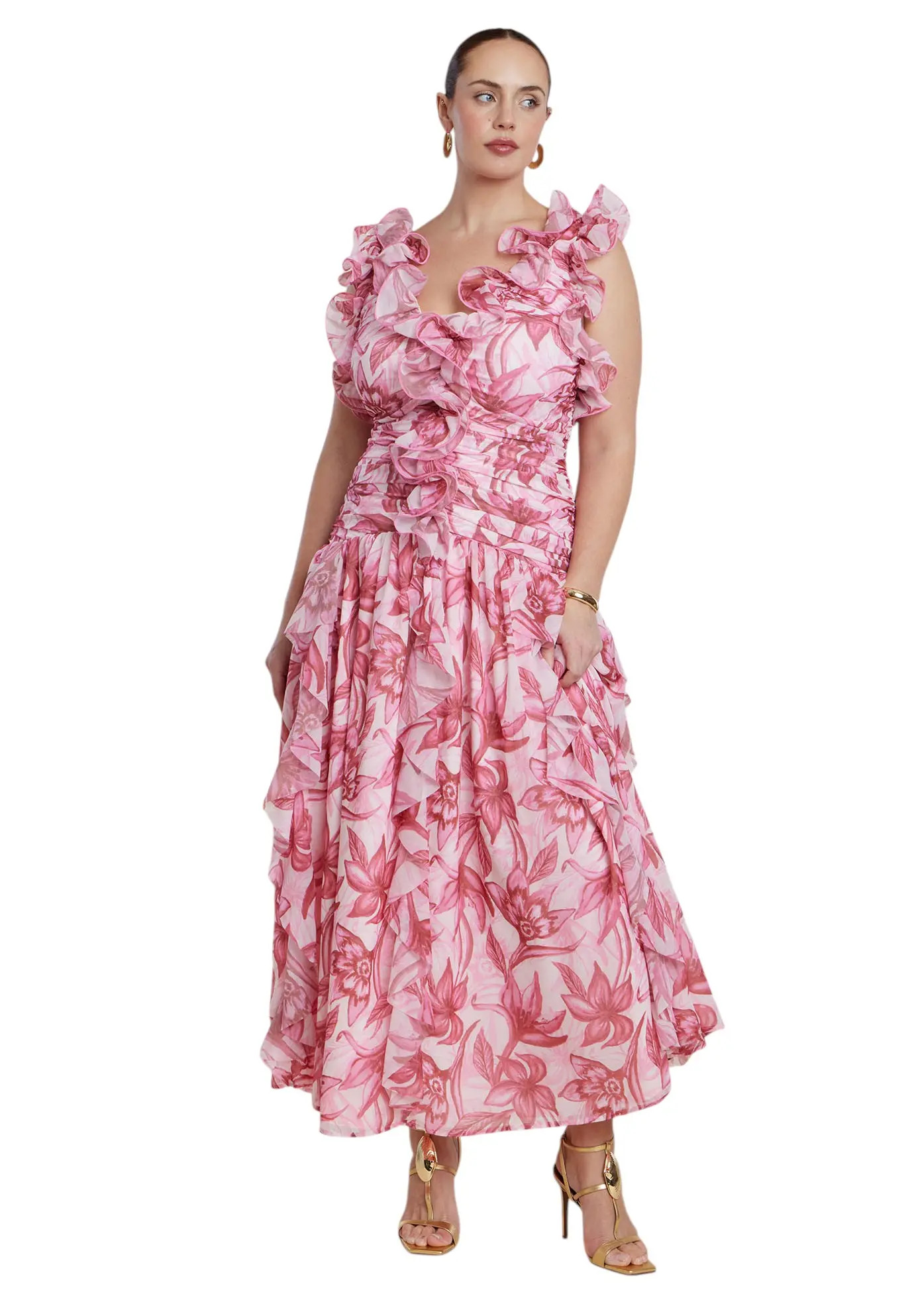ELOQUII Patbo X Eloquii Ruffle Detail Maxi Dress (Women) | Nordstrom | Nordstrom