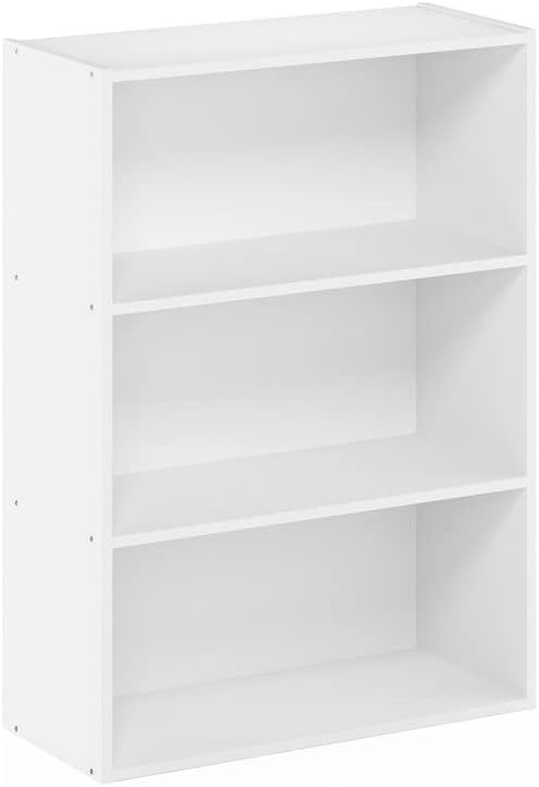 Furinno Pasir 3-Tier Open Shelf Bookcase, Plain White | Amazon (US)