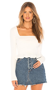 superdown Priscilla Ribbed Top in White from Revolve.com | Revolve Clothing (Global)