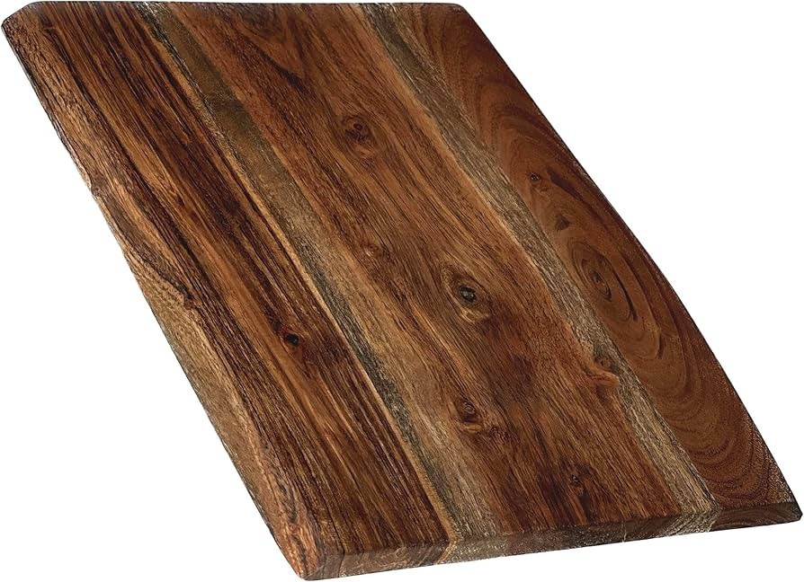 Brown Hand Crafted Live Edge Acacia Wood Cutting Board/Serving Tray | Butcher Block | Charcuterie... | Amazon (US)