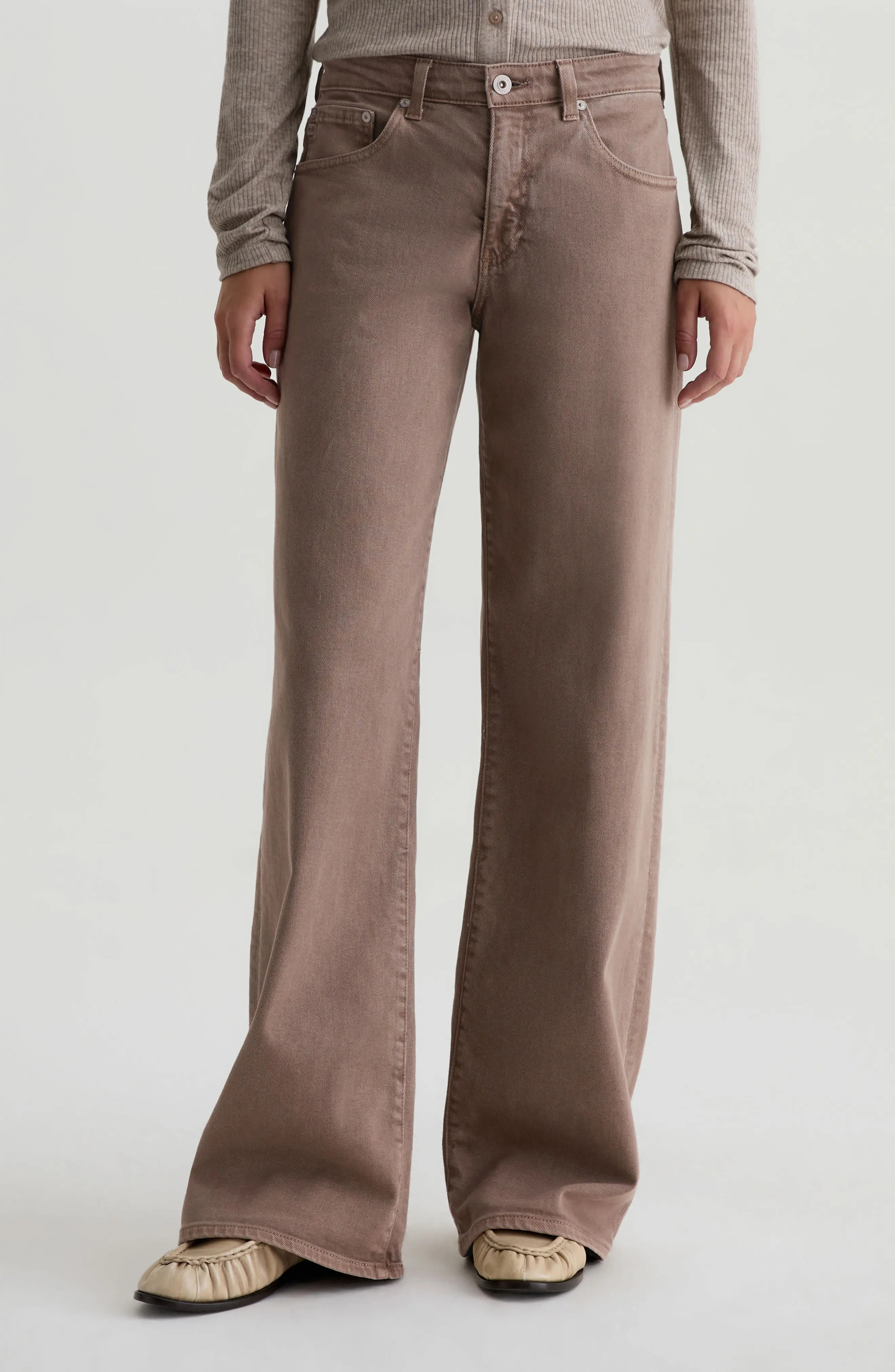AG Adria Low Rise Relaxed Wide Leg Jeans in Gallery White at Nordstrom Rack, Size 30 | Nordstrom Rack