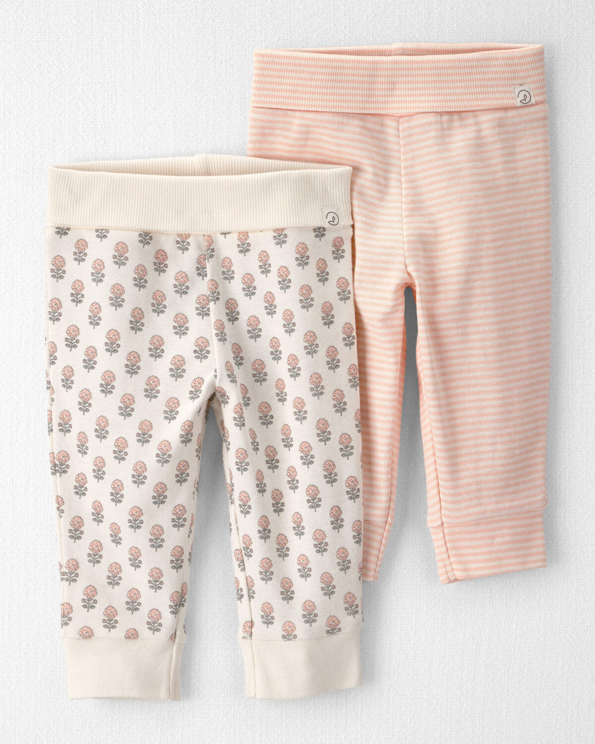 Baby Girl 2-Pack Organic Cotton Grow-With-Me Joggers | Carter's Inc