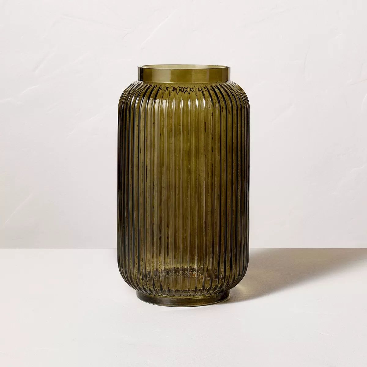 Ribbed Glass Jug Vase Dark Green - Hearth & Hand™ with Magnolia | Target