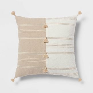 Woven Pieced Striped Square Throw Pillow - Threshold™ | Target