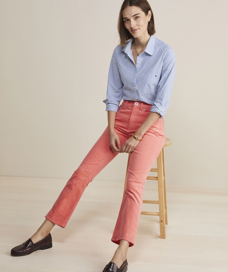 Kick Flare Mid-Rise Corduroy Pants | vineyard vines