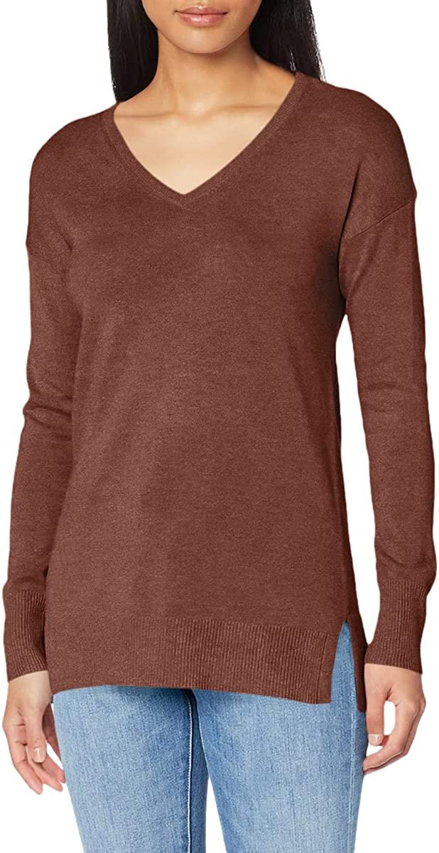 Amazon Essentials Women's Lightweight Long-Sleeve V-Neck Tunic Sweater (Available in Plus Size) | Amazon (US)