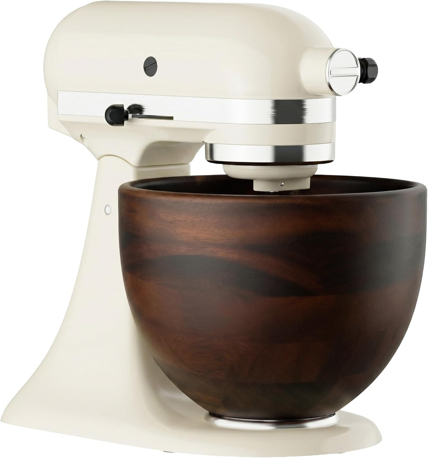 GVODE Premium Wooden Bowl for KitchenAid Mixer, Perfect Compatible with 4.5-5 Quart Tilt-Head Models (K45 KSM75 KSM150 KSM175), Natural Handcrafted Wooden Bowl with Stainless Steel Locking Base | Amazon (US)
