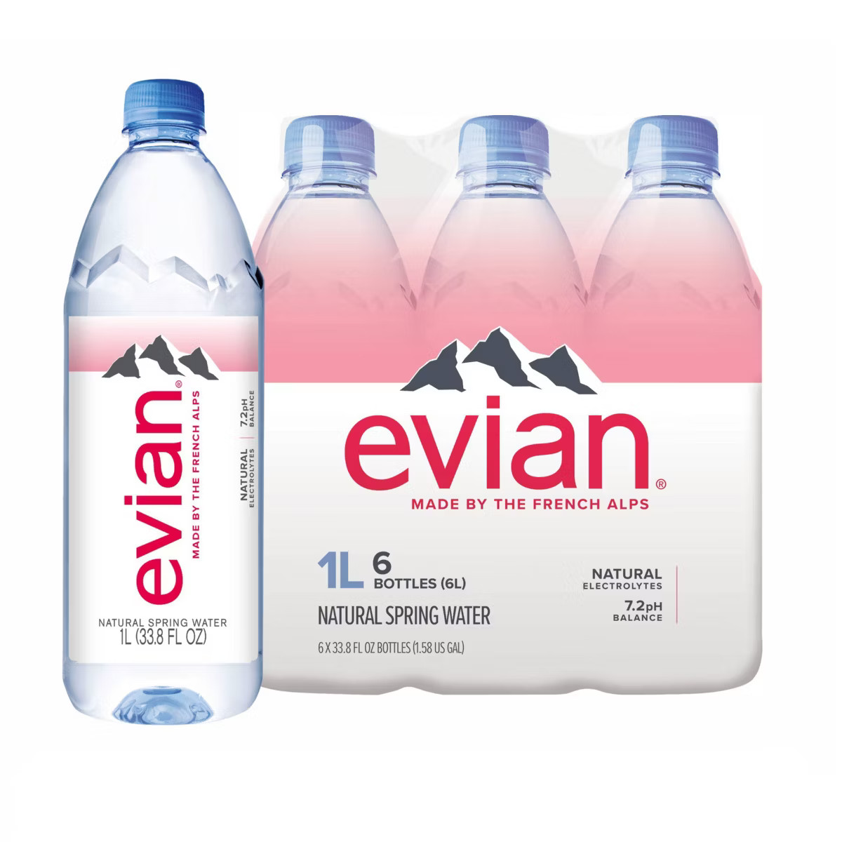Evian Natural Spring Water - 6pk/33.8 fl oz Bottles | Target