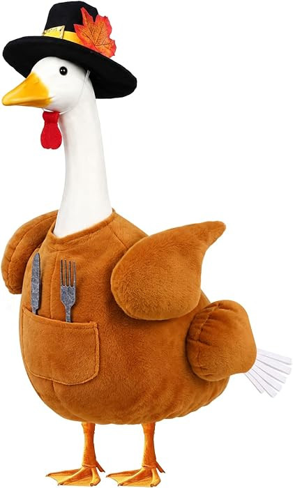 Thanksgiving Turkey Porch Goose Outfit with Cutlery for 23" Goose Statue | Amazon (US)