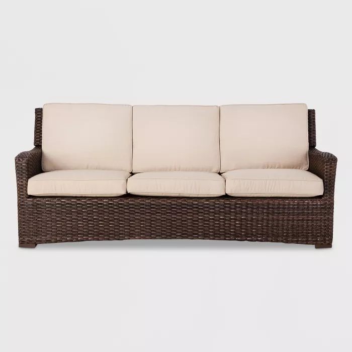 Halsted Wicker Patio Sofa with Cushions - Threshold™ | Target