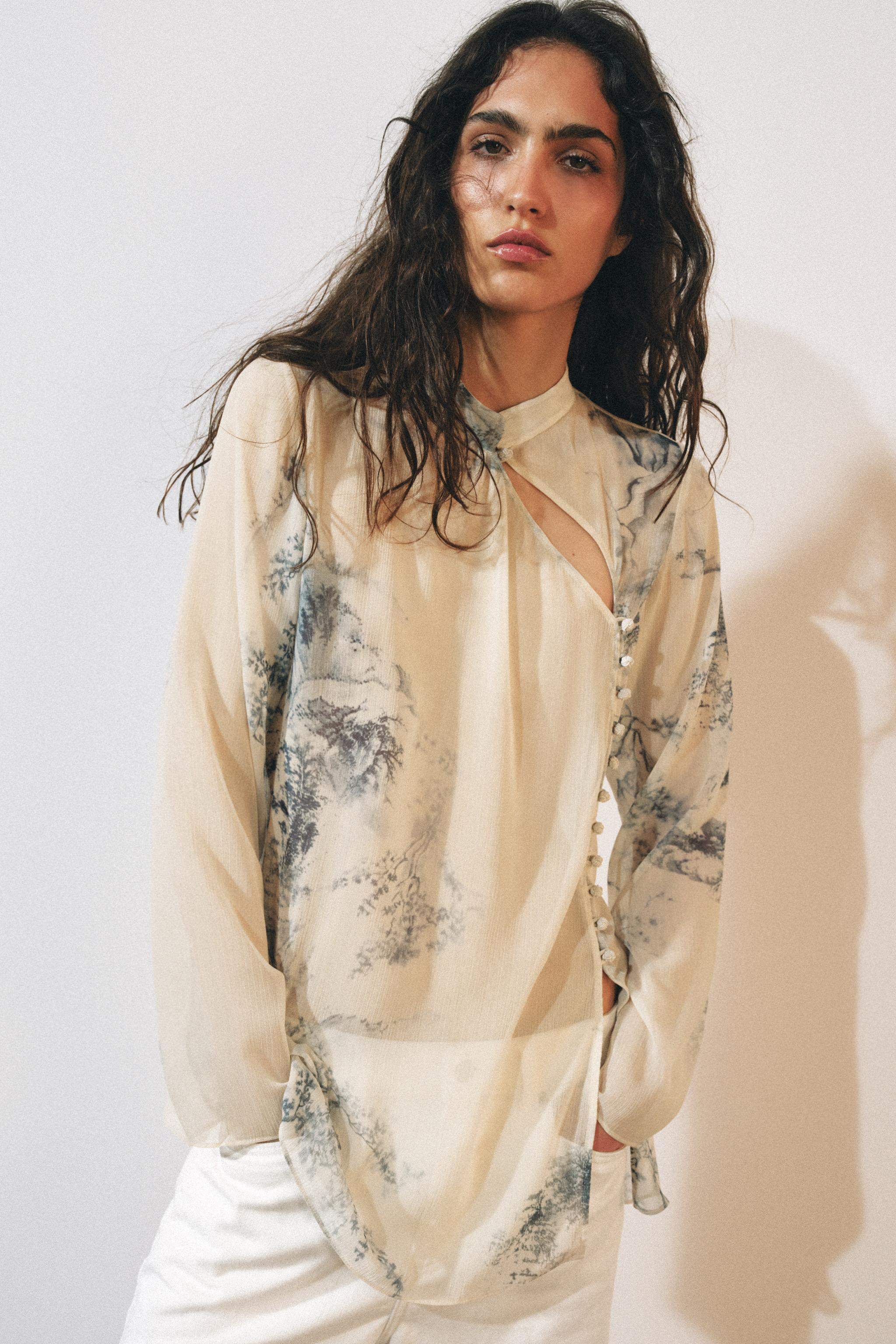 ZW COLLECTION PRINTED BUTTON-UP SHIRT | Zara US