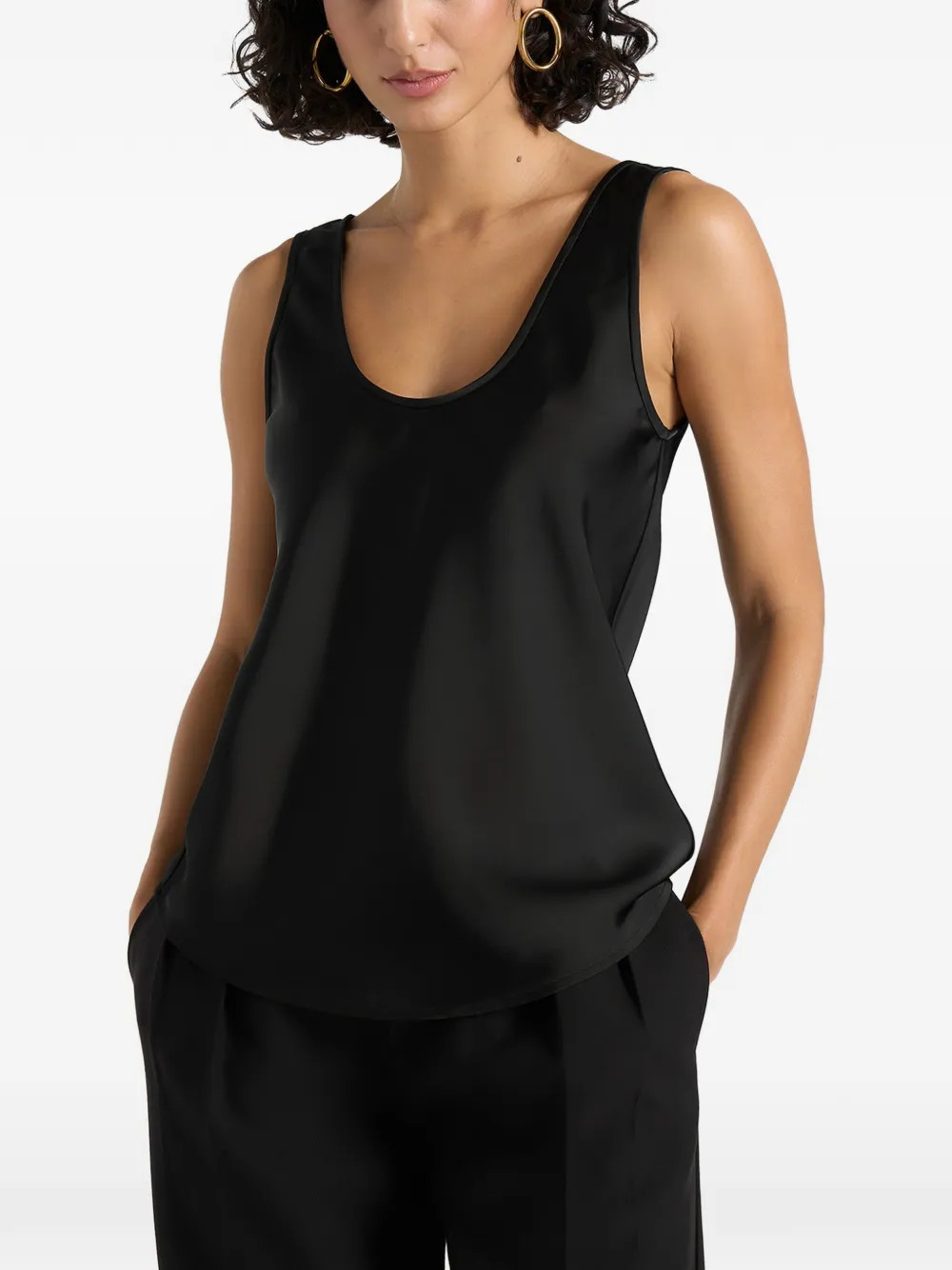 Mathilda satin scoop-neck open-back tank top | Farfetch Global
