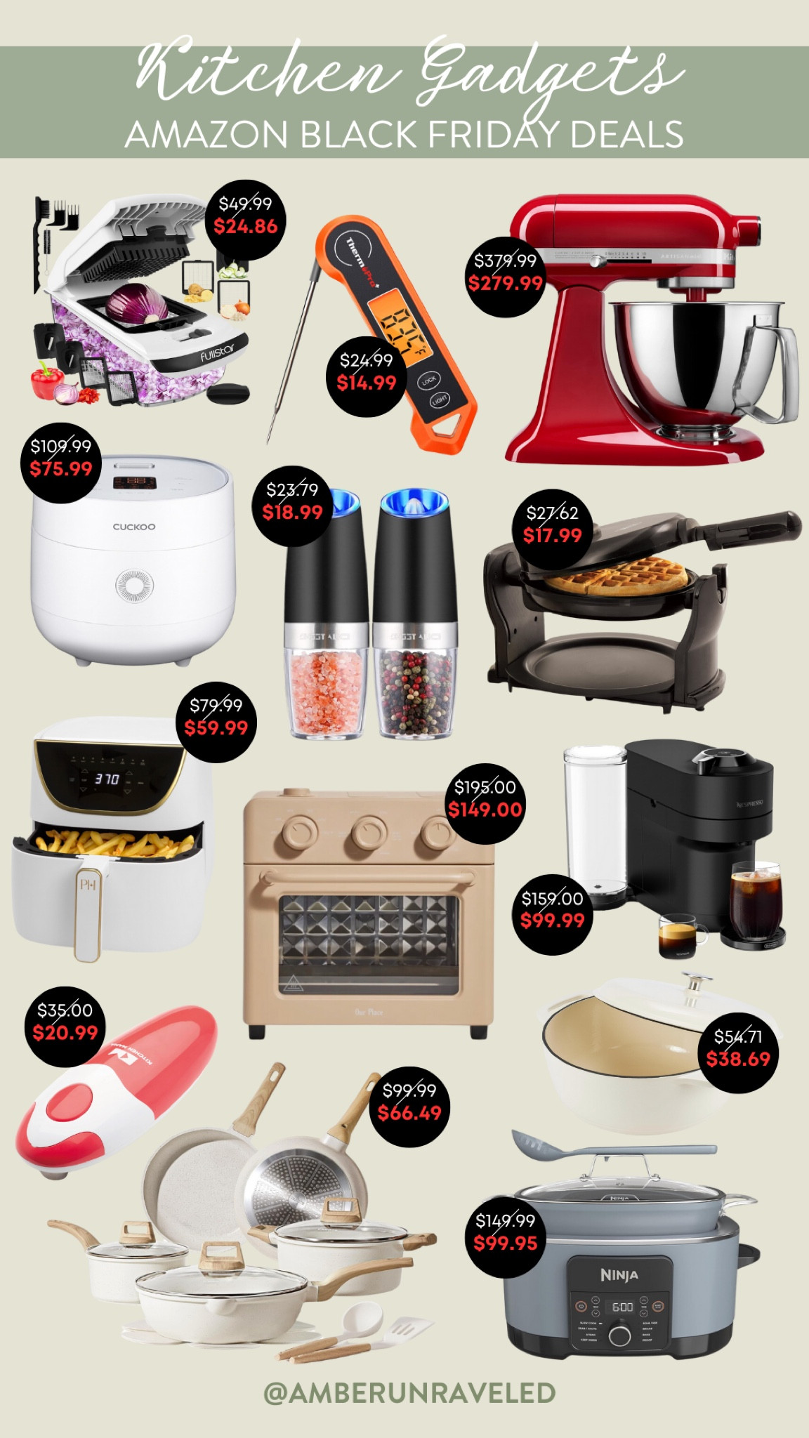 Upgrade your kitchen with these amazing Black Friday deals on gadgets and appliances! Grab this vegetable chopper, Nespresso coffee maker, Kitchenaid electric mixer, pots and pans set, Our Place air fryer oven, and more!
#kitchenappliance #homedeals #onsalenow #kitchengadget #CreatorFavorites2024 

#LTKHome #LTKSaleAlert #LTKCyberWeek