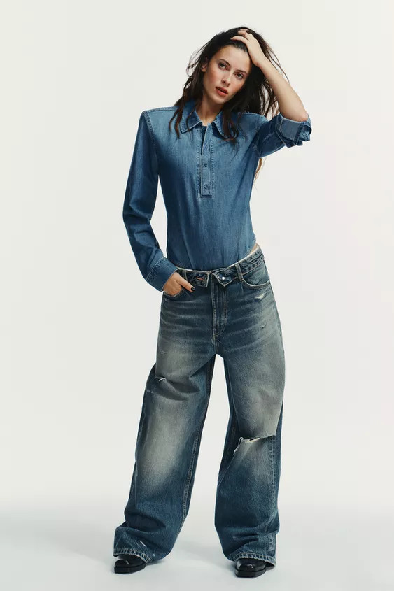 SHOULDER PAD SHIRT BODYSUIT | Zara US