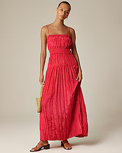 Crinkled ruffle-trim dress | J. Crew US