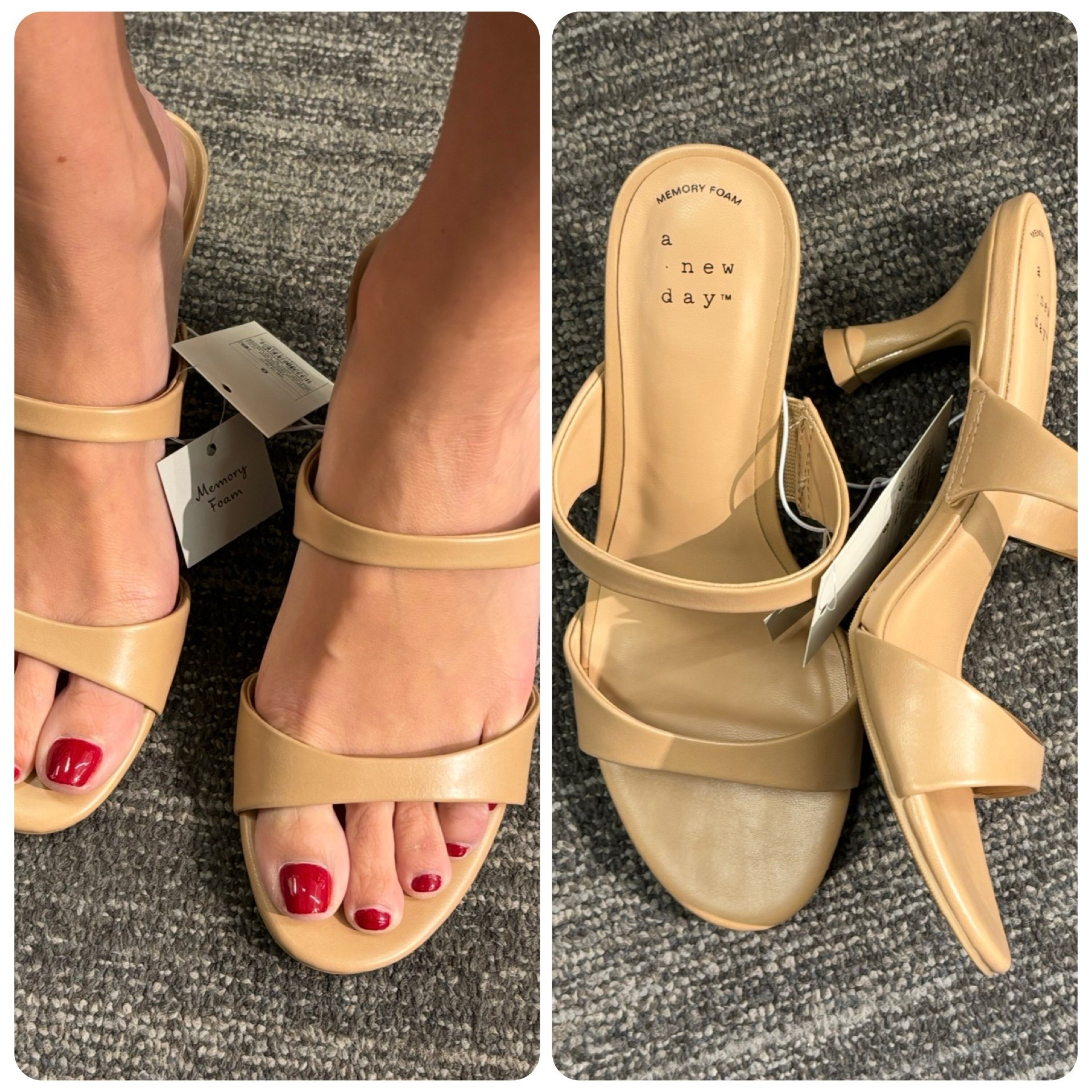 Just saw these adorable kitten heels on a trip to Target and had to slip them on! They have memory foam so they’re actually comfortable and the heel height is perfect! TTS and the perfect neutral that goes with everything! #ad

#LTKmomlife #LTKOver40