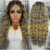 Ash Brown Ombre Blonde Honey Lace Front Wig | Etsy (US)
